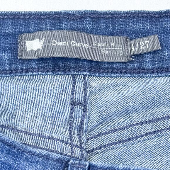 Levi's Demi Curve Slim Leg Dark Wash Jeans - Size 4/27 - Picture 7 of 10